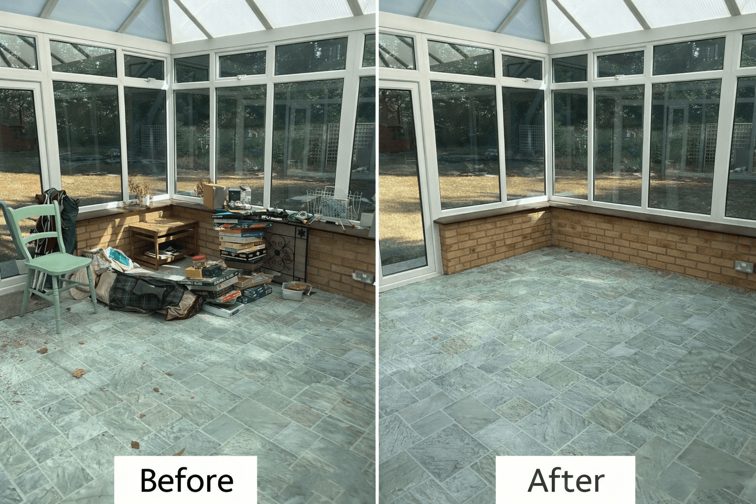 Conservatory clearance — before and after