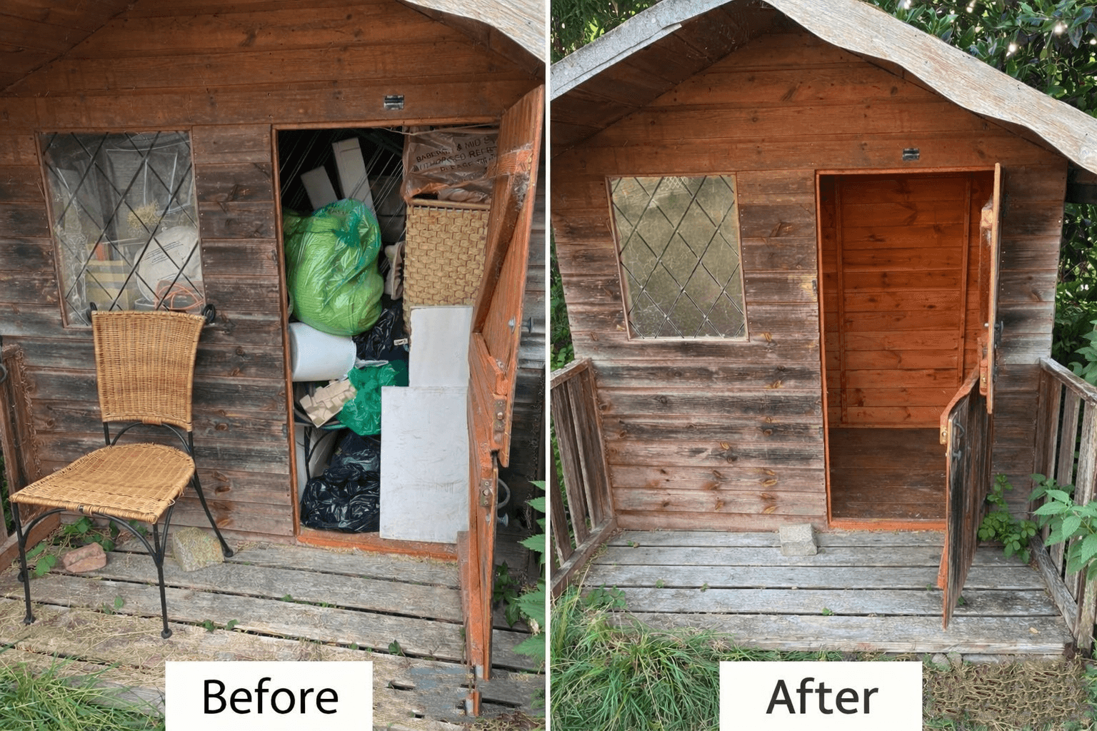 Garden shed clearance — before and after